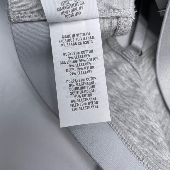 Aerie Square Neck Strappy Side Lace Up Unlined Wireless Bralette Heather Gray M - Picture 4 of 5